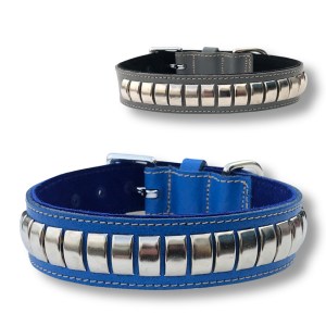 Bull Terrier Domed Leather Collar