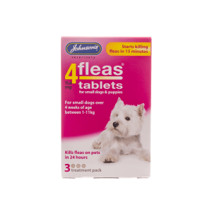 4fleas Tablets for Puppies & Small Dogs - 3 treatment pack