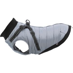 Trixie Pirou Dog Winter Coat with Harness - Grey