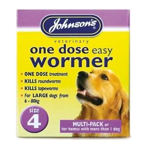 Johnsons One Dose Easy Wormer Dogs- SIZE 4