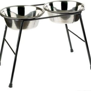 Classic Pet Products Double Feeder High Stand with 2500 ml Stainless Steel Dishes