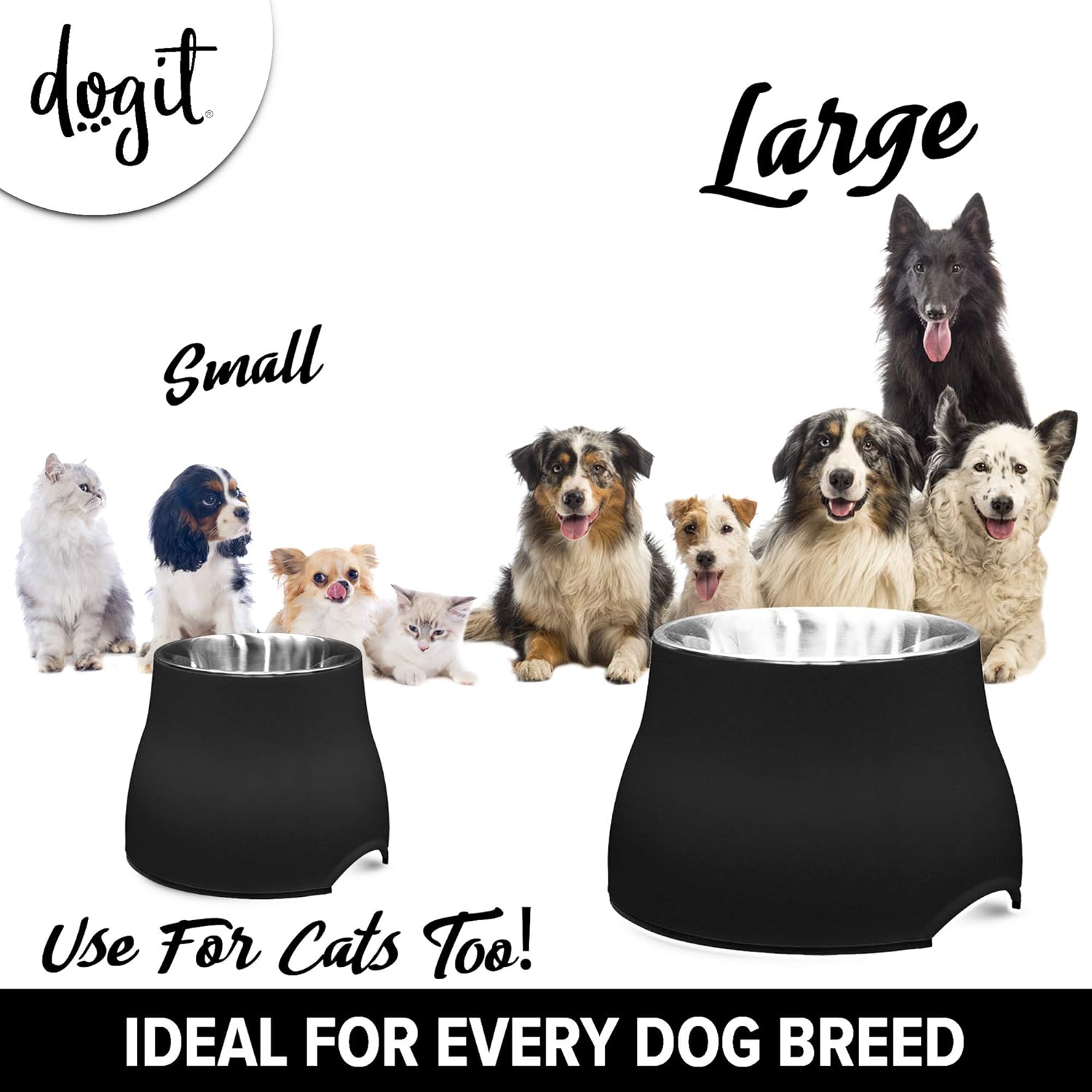 Dogit 2-in-1 Elevated Dish,Black - 900Ml - Image 6