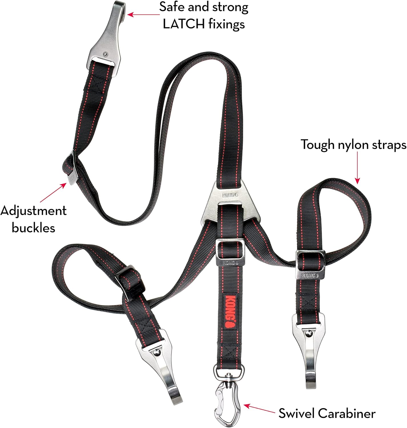 KONG Travel Ultimate Safety Tether, Dog Seat Belt - Image 2