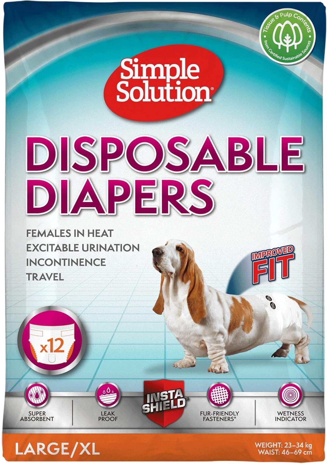Simple Solution Disposable Dog Diapers - Image 3