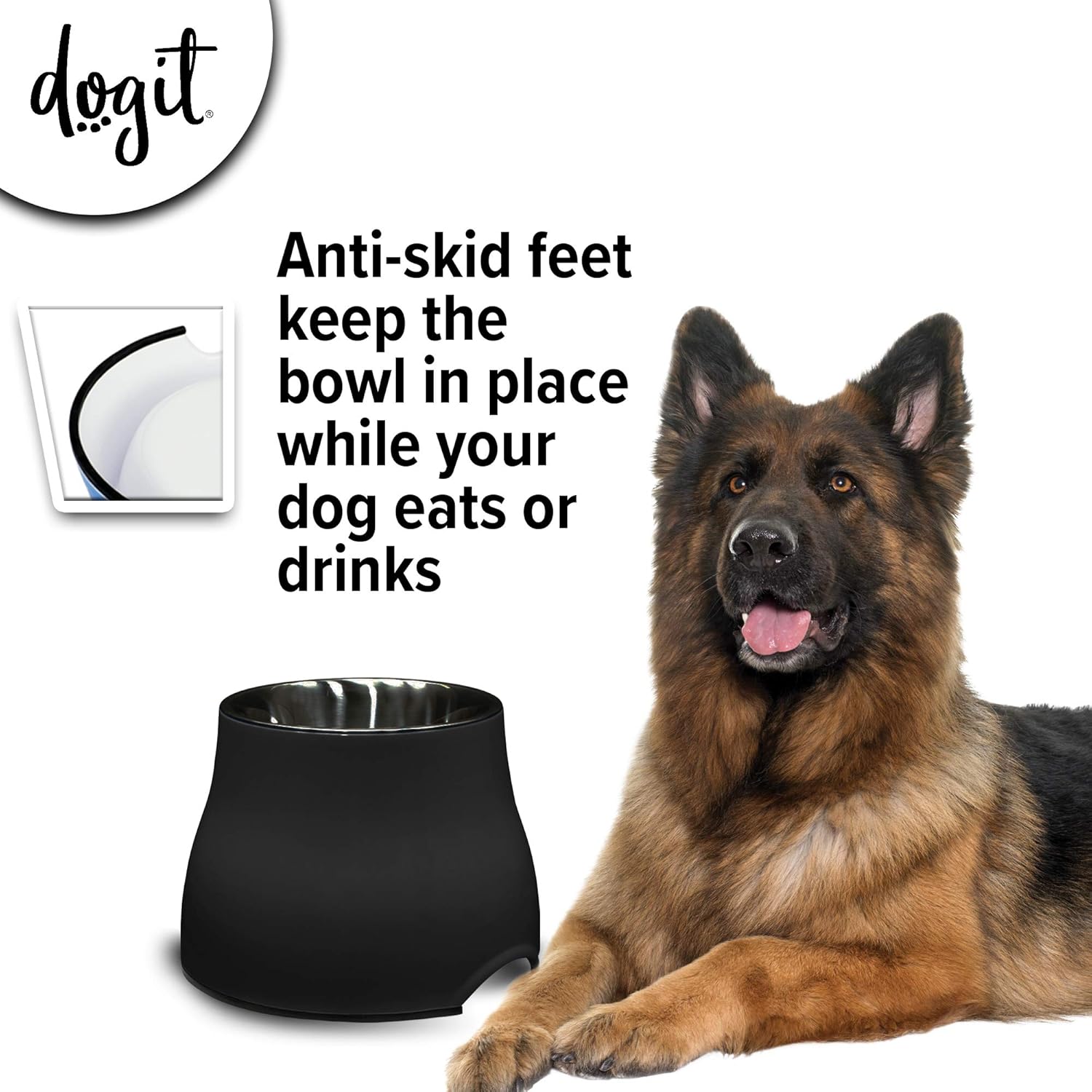 Dogit 2-in-1 Elevated Dish,Black - 900Ml - Image 2