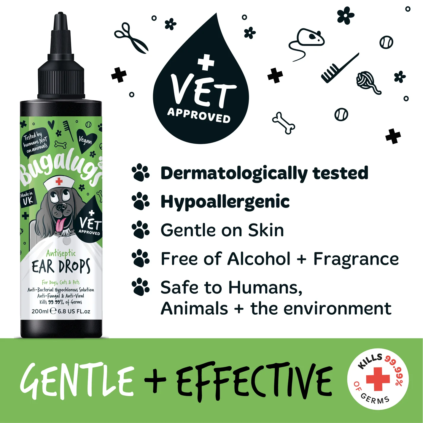 Bugalugs Antiseptic Ear Drops for Dogs, Cats & Pets - Image 9