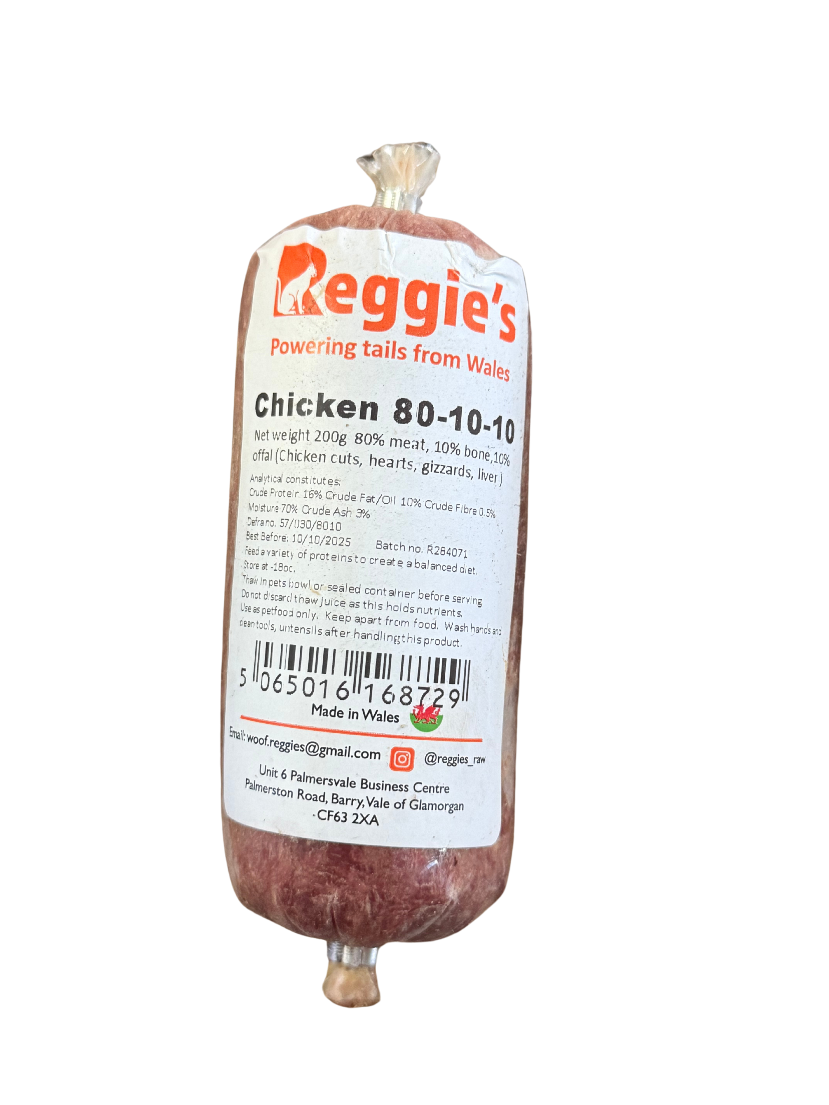 Reggie’s Raw Cat Chicken Mince 80/10/10 Complete 200Gram
