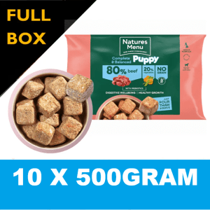 Natures Menu Puppy 80/20 Complete and Balanced Beef 500g ( 10 BAGS DEAL )