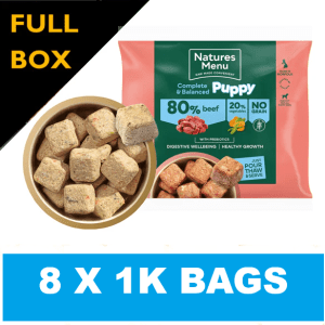 Natures Menu 80/20 Puppy Beef Nuggets with Vegetables 1kg - 8 BAGS DEAL