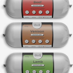 Drool Beef, Lamb, Venison Pate (Treble 400g) for Dogs