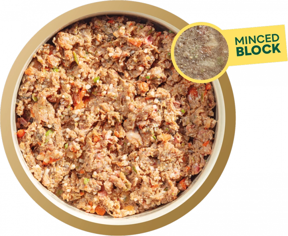 60/40 Tripe and Chicken with Salmon, Vegetables and Brown Rice Block For Adult Dogs 12 X 300GM - Image 3