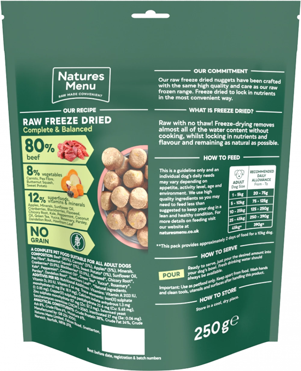 Complete Freeze Dried Food 80/20 BEEF For Adult Dogs - 250Gm - Image 2