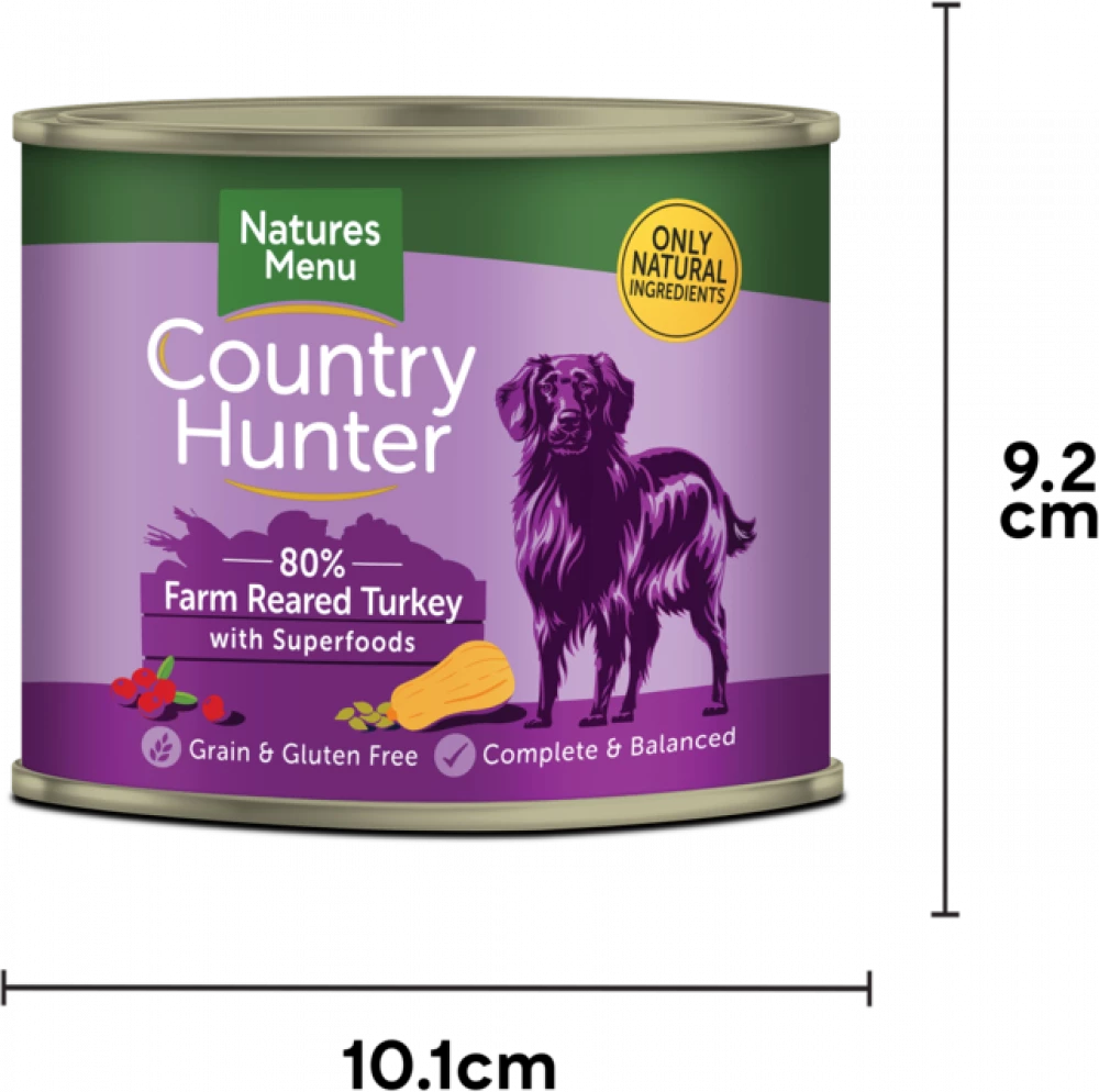 Country Hunter Cans Farm Reared Turkey with Superfoods For Adult Dogs - 600Gram - Image 2