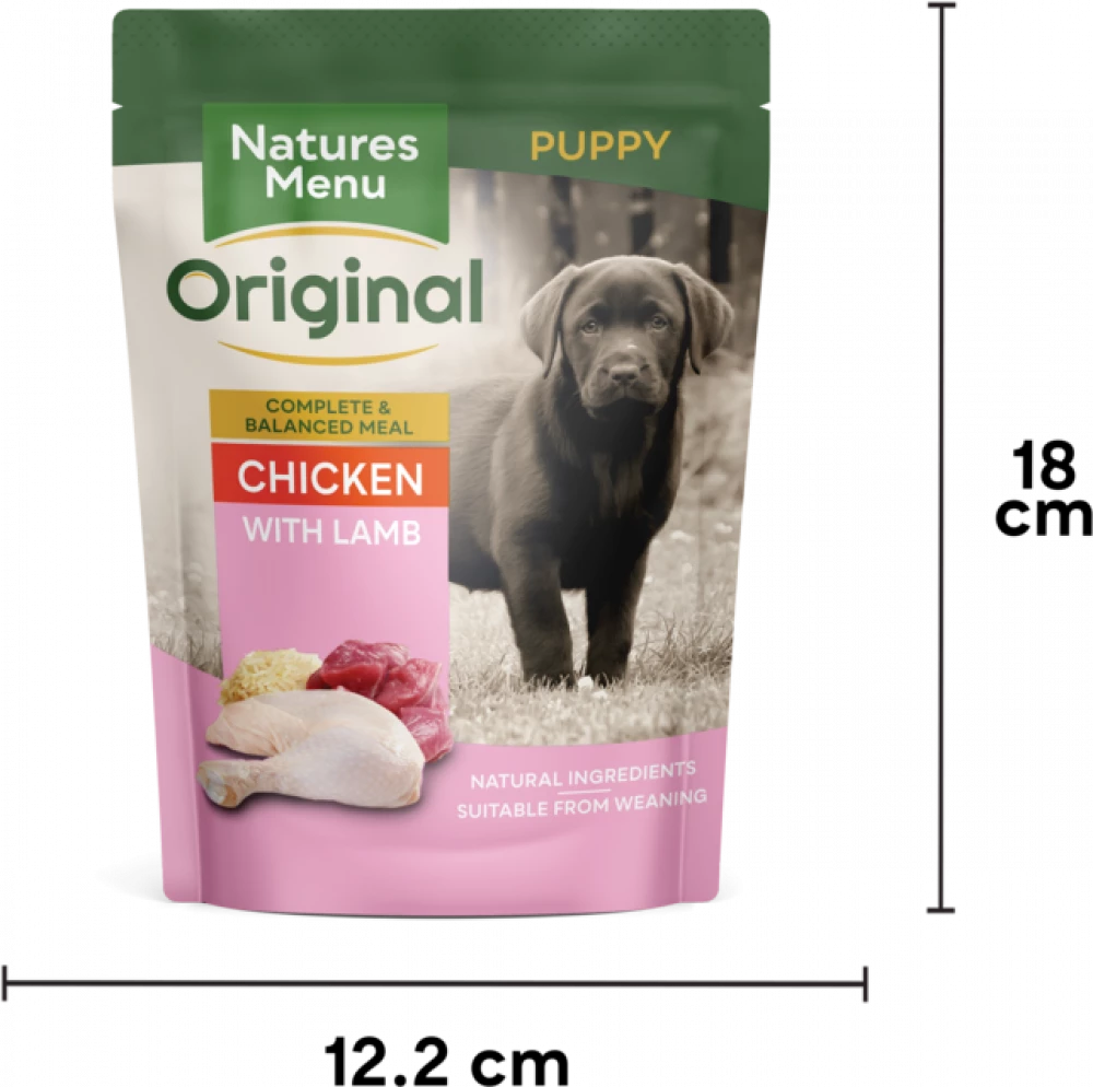 Natures Menu Dog Pouches Junior Chicken with Lamb For Puppies - 8 X 300Gram Pouches - Image 2