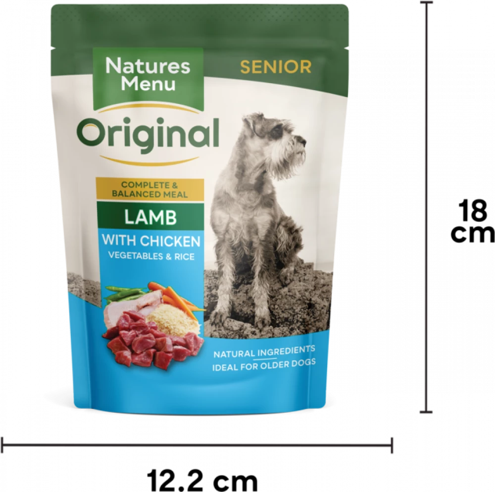 Natures Menu Dog Pouches Senior Lamb with Chicken For Dogs 8 X 300Gm Pouches - Image 2