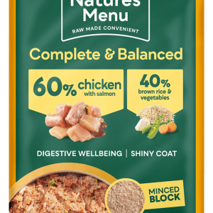 60/40 Chicken with Salmon, Vegetables and Brown Rice Block For Adult Dogs 12 X 300GM