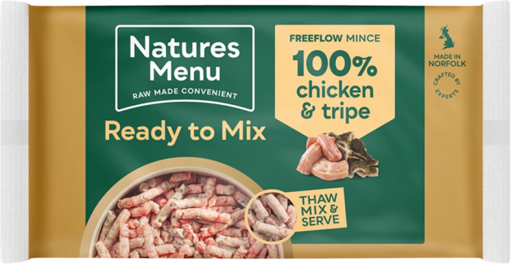 Natures Menu Raw Chicken and Tripe Block For Adult Dogs 12 X 400GM