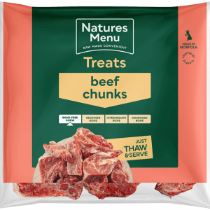 Natures Menu Natural Raw Beef Chunks - 8 BAGS 1KG