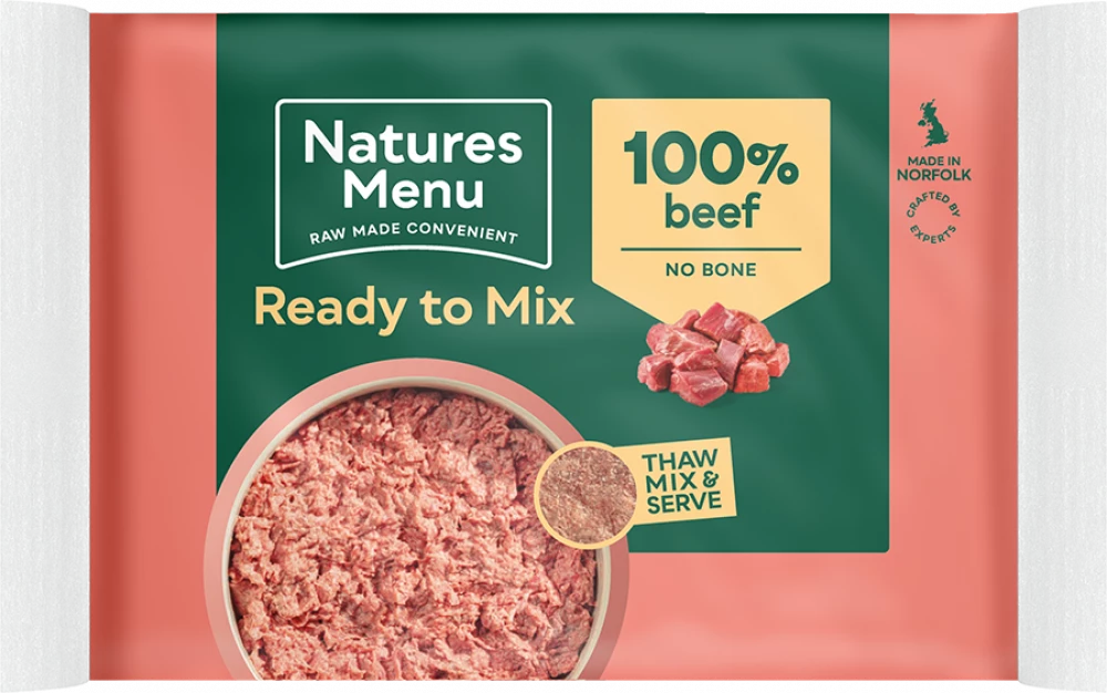 Natures Menu Raw Beef Block For Adult Dogs 12 X 400GM