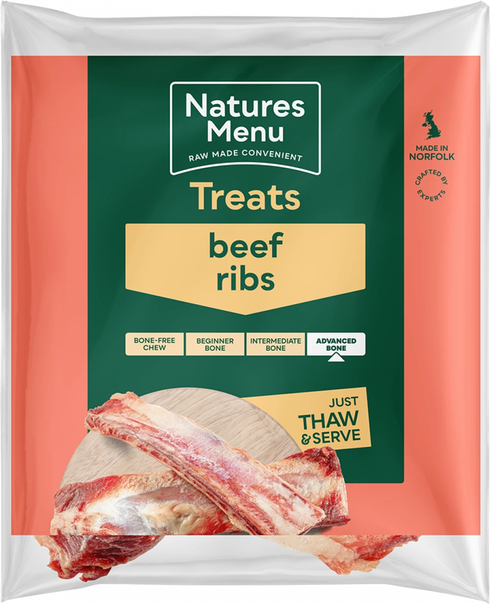Natures Menu Raw Chews Natures Menu Raw Beef Ribs For Adult Dogs -2 Per Pack