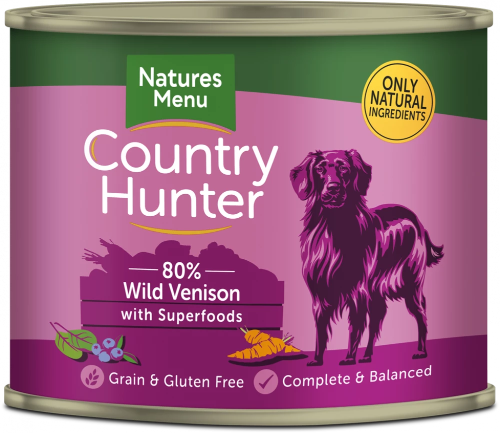 Country Hunter Cans Wild Venison with Superfood cans For Adult Dogs - 600Gram