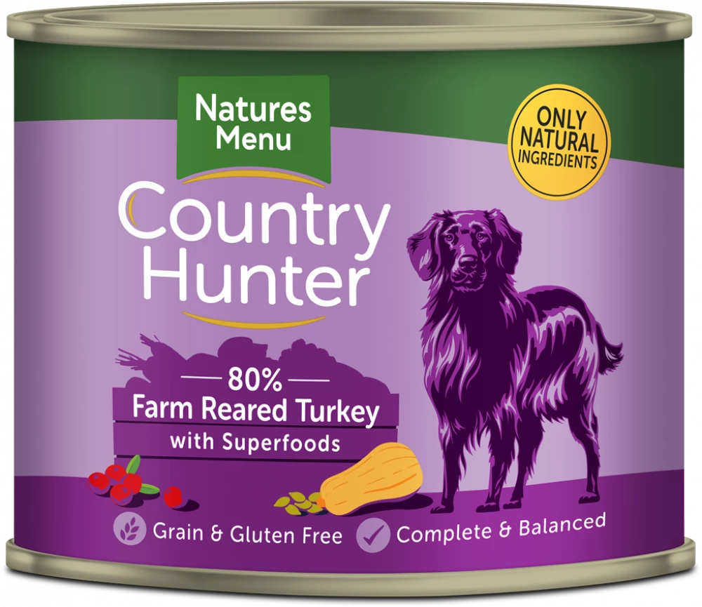 Country Hunter Cans Farm Reared Turkey with Superfoods For Adult Dogs - 600Gram