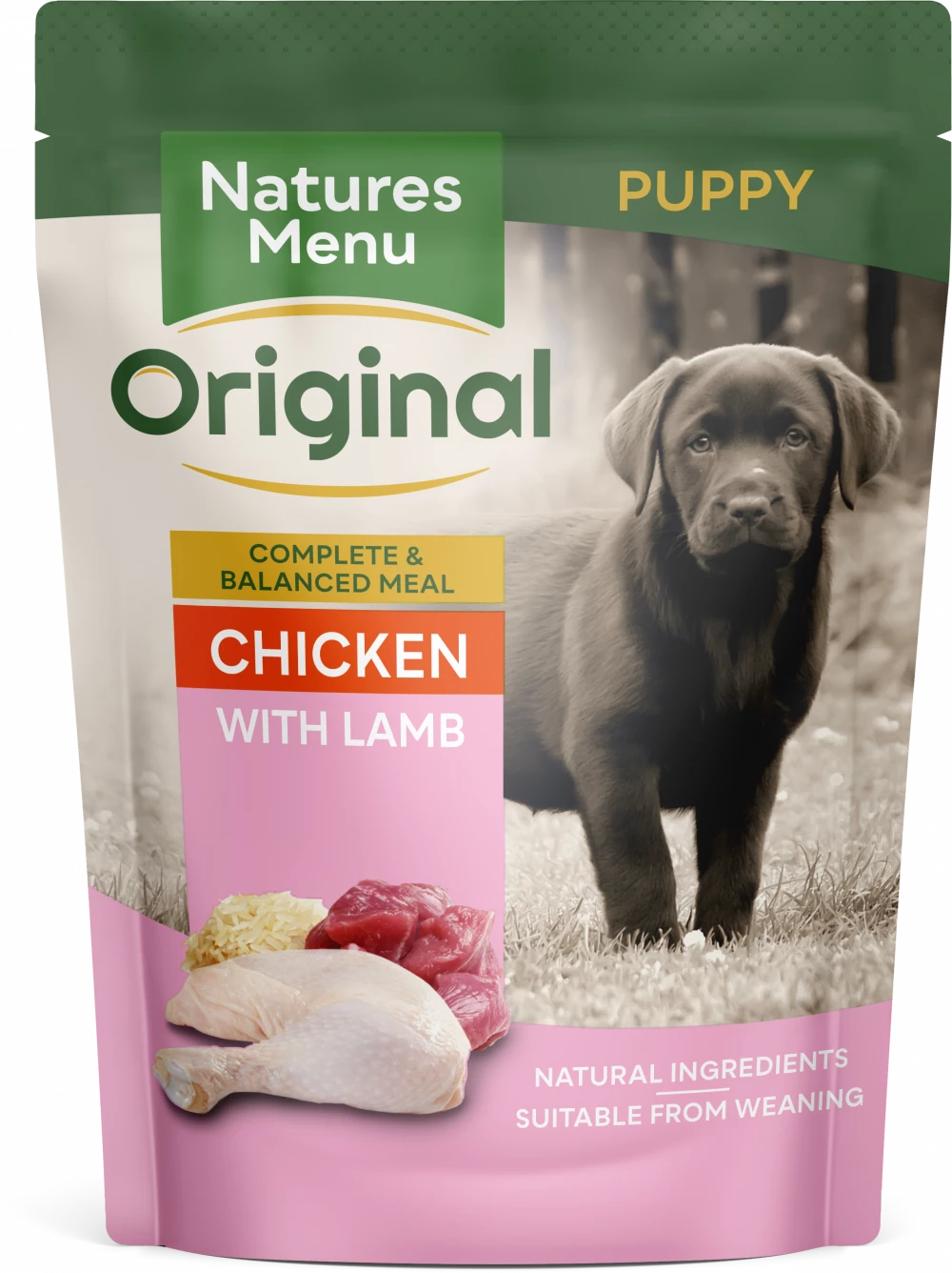 Natures Menu Dog Pouches Junior Chicken with Lamb For Puppies - 8 X 300Gram Pouches