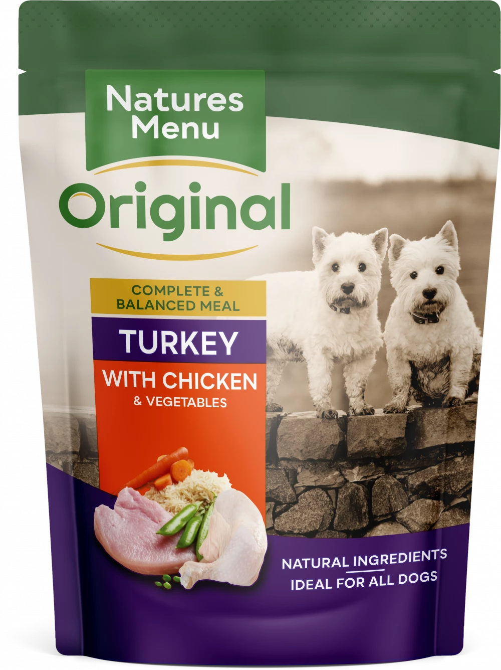 Natures Menu Dog Pouches Turkey with Chicken For Adult Dogs 8 X 300Gram