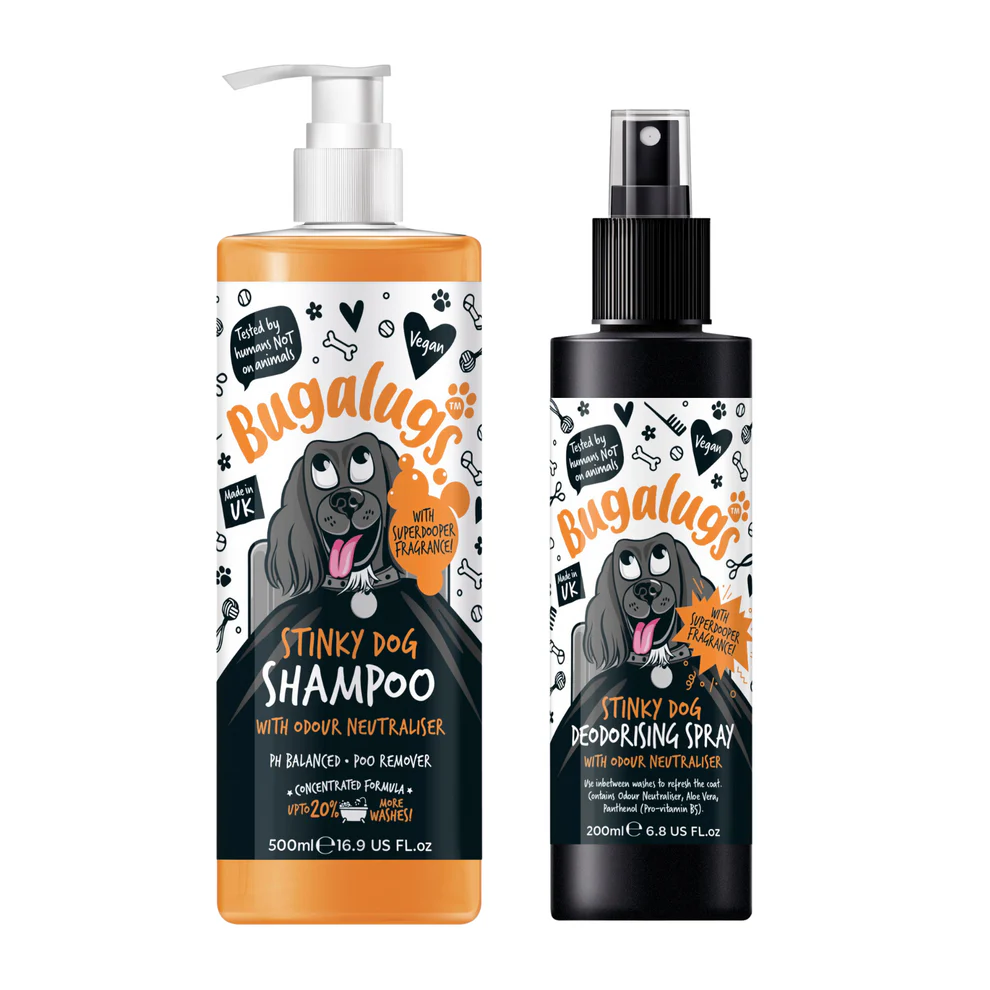 Bugalugs Stinky Dog Shampoo & Deodoriser Dog Grooming Bundle