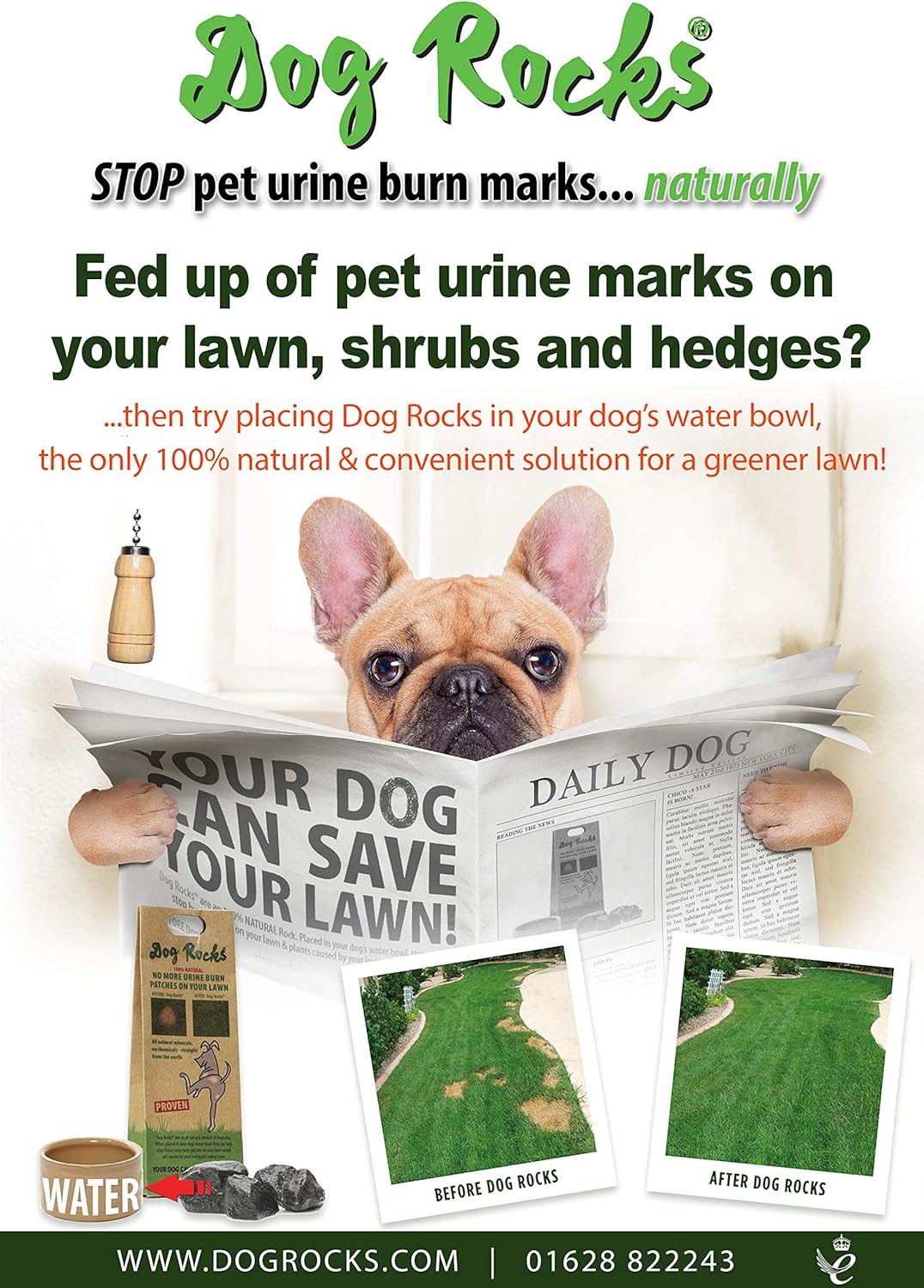 Dog Rocks - Urine Patch Preventer (600g) - Natural Dog Urine Neutraliser for Water Bowls, Grass Repair, Urine Burn Patch Repair - Image 3