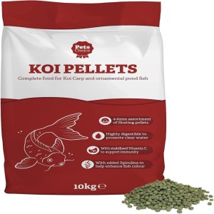 Pets Choice | Fish Food, Koi Carp Pellets | Floating, Highly Digestible & Non-Clouding | Added Spirulina to Enhance Colour (10kg)