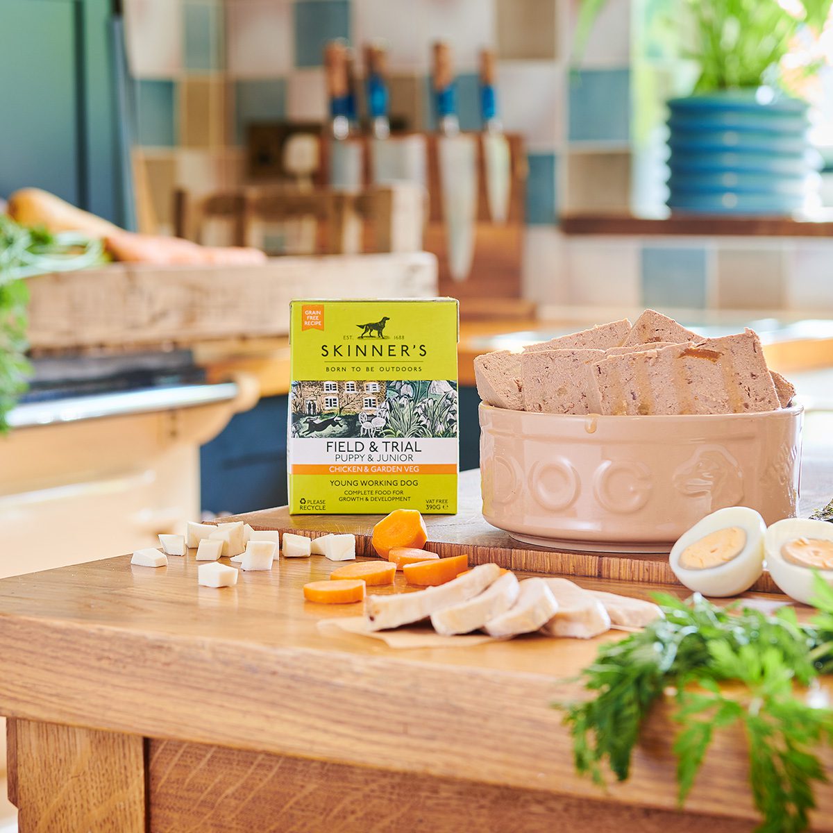 Skinner's Field & Trial Puppy & Junior Chicken & Garden Veg - WET FOOD 18 X 390GM - Image 2