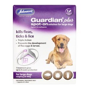 Johnson's Guardian Plus Spot On for Large Dogs 20kg – 40kg 1 TREATMENT