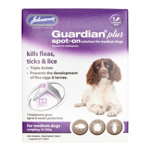 Johnson's Guardian Plus Spot On for Medium Dogs 10kg – 20kg 1 TREATMENT