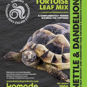Komodo Tortoise Leaf Mix Nutrient Rich Vitamin Minerals Boost Nibbling Chews Natural Botanical Herbs - 100g
