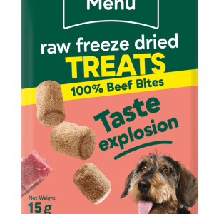 Natures Menu Freeze Dried Meat Bites 100% Beef Treats For All Dogs 15Gm