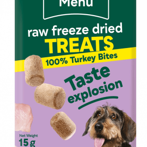 Natures Menu Freeze Dried Meat Bites 100% Turkey Treats For All Dogs 15Gm