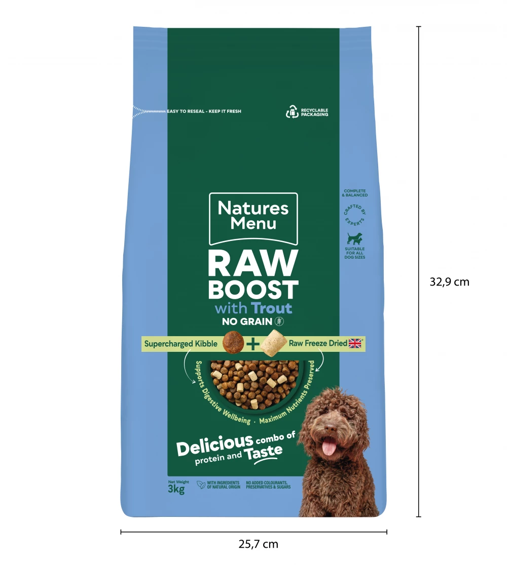 Natures Menu Raw Boost Trout & Fish Dog Food 3kg - Image 3