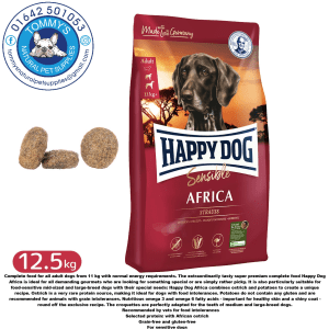 HAPPY DOG SENSIBLE Kibble / Biscuit - Africa Ostrich 12.5kilo