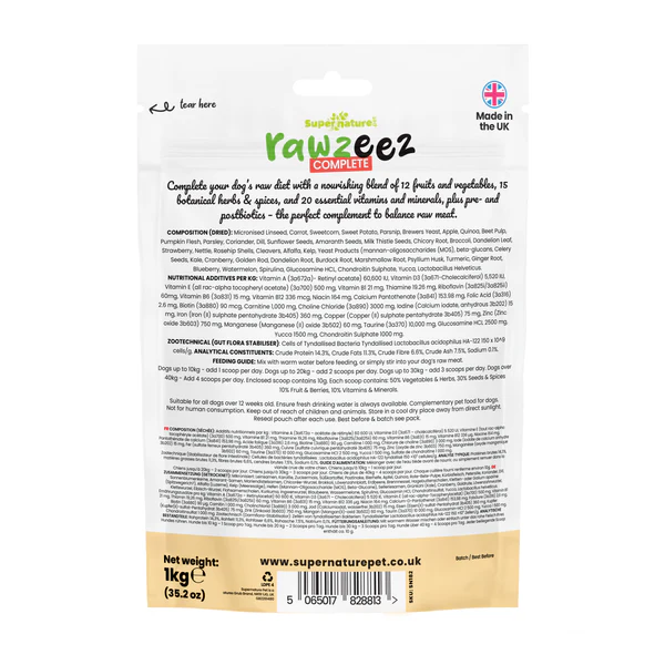 Rawzeez Complete for Dogs ( ALL IN 1 RAW SUPPLEMENT ) 1kilo - Image 2