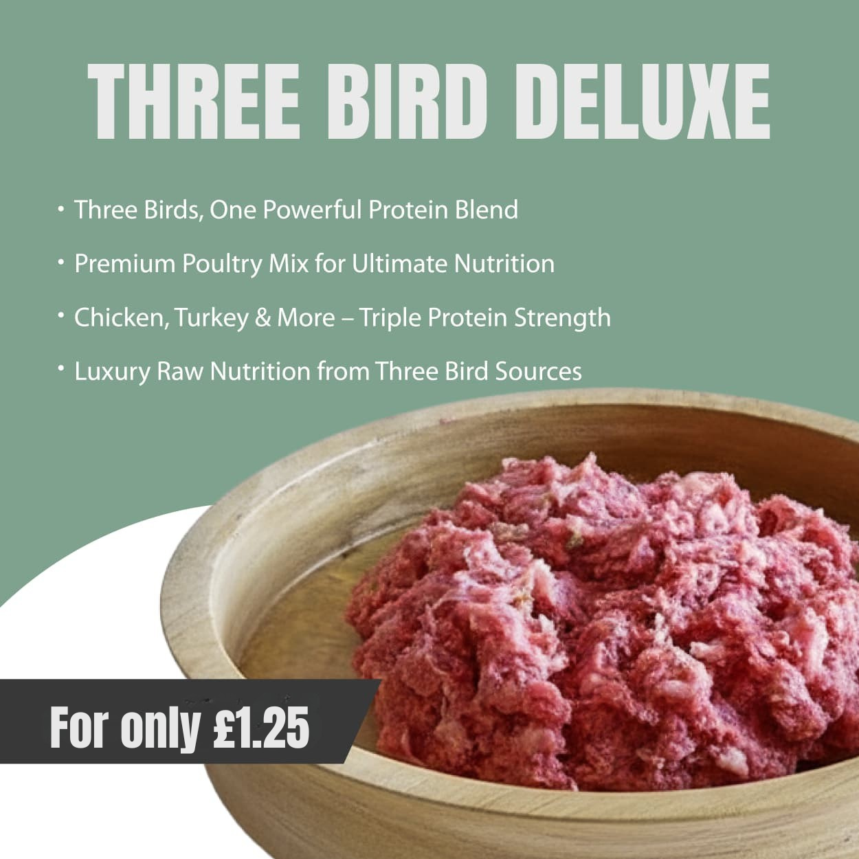 STOBART Turkey, Duck & Chicken (Three Bird Deluxe) 80/10/10 Complete Raw Meal 454g - Image 2