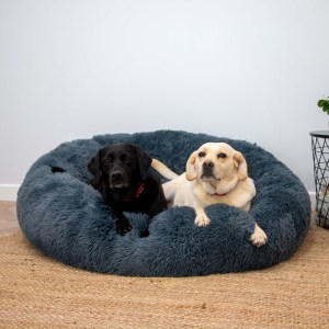 TOMMY'S SUPER LARGE PLUSH DONUT DOG BED 130CM GRAPHITE