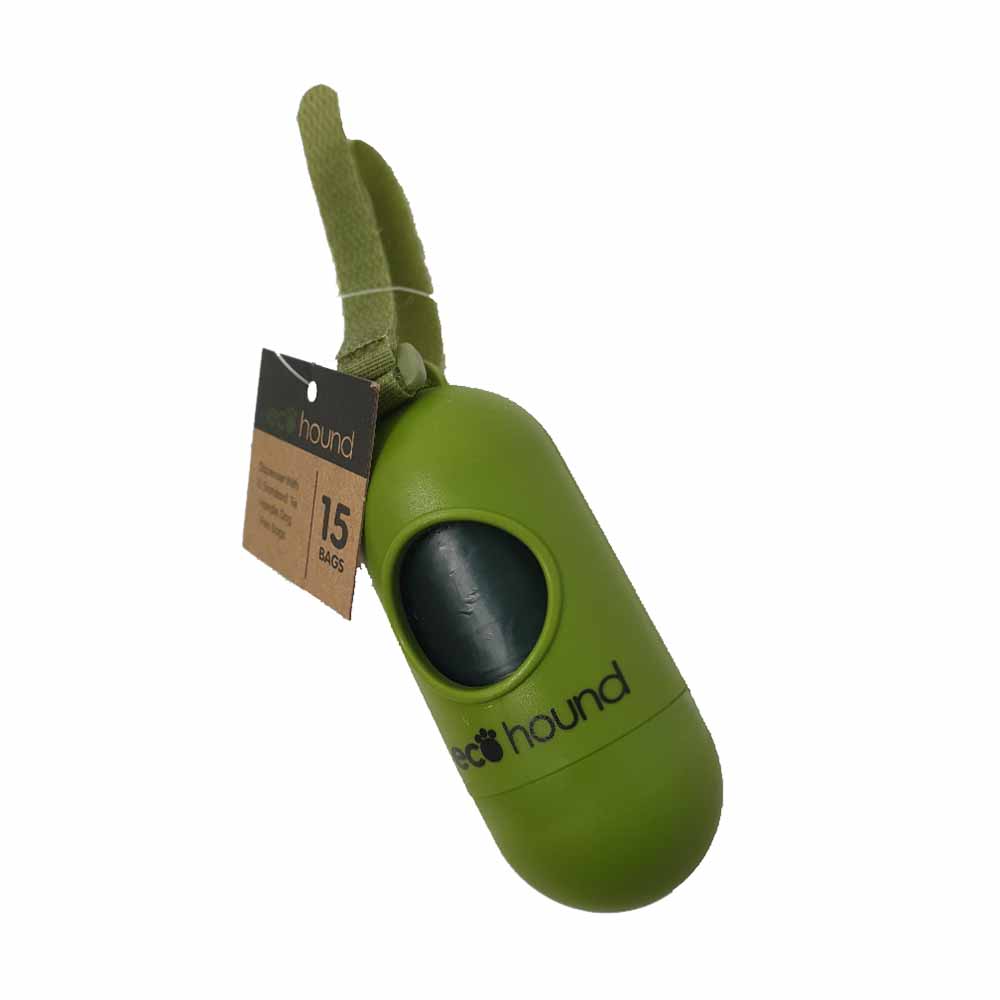 Eco hound poo bag holder with 30 tie-handle bags