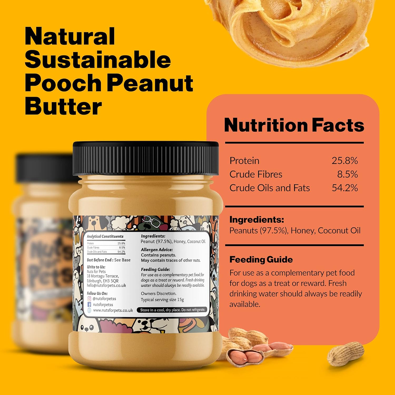 Nuts For Pets The Gold One Peanut Butter Treat for Dogs - 350g - Image 2