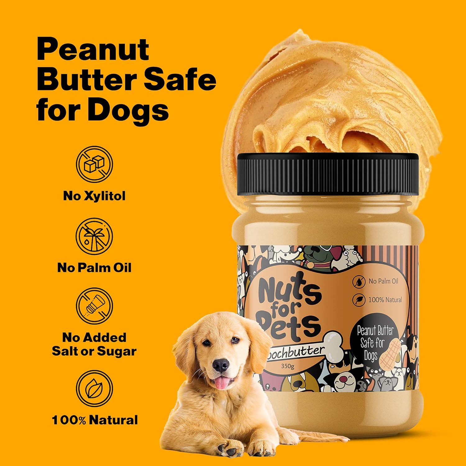 Nuts For Pets The Gold One Peanut Butter Treat for Dogs - 350g - Image 6