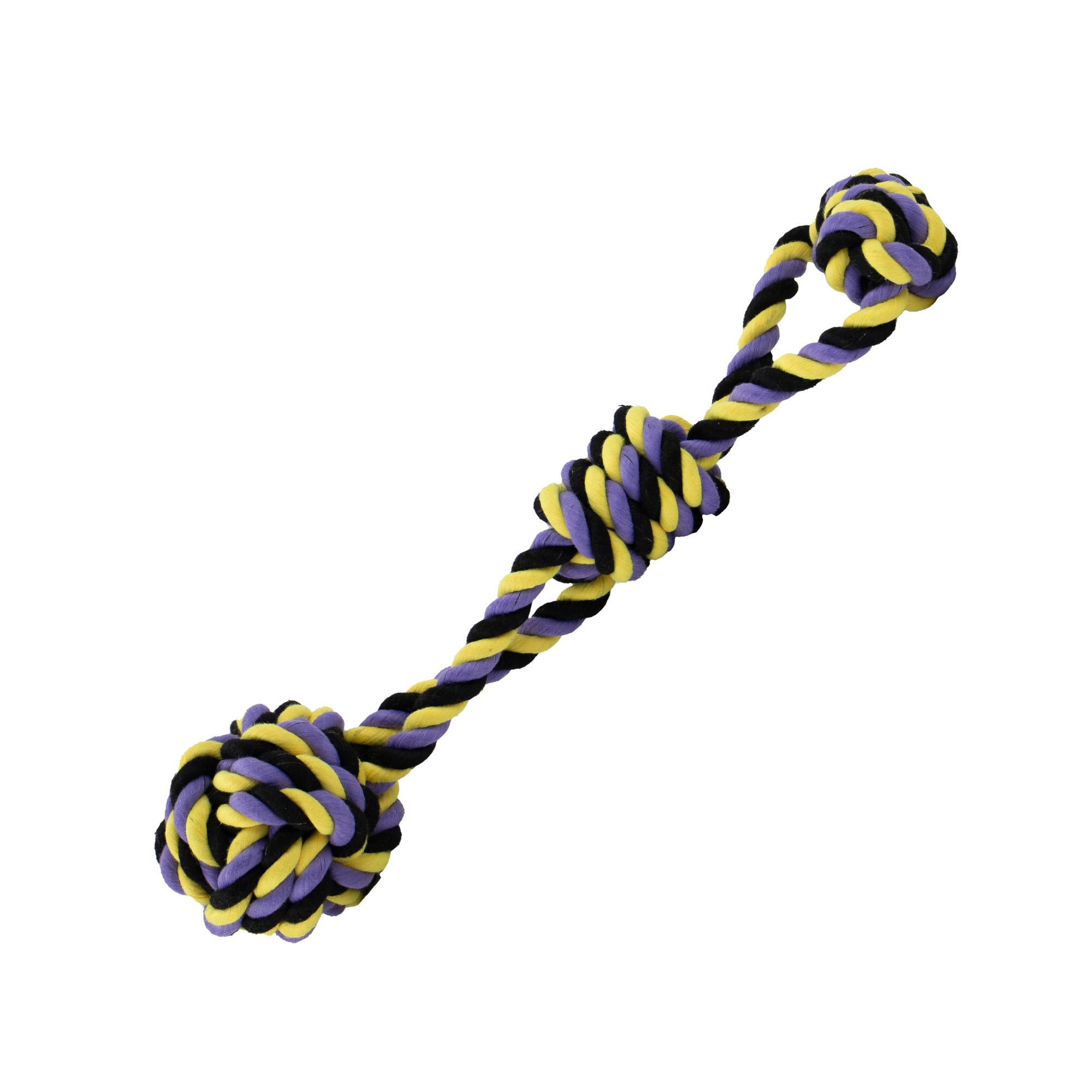 Playtime Tricoloured Jumbo Rope Ball Dog Tug