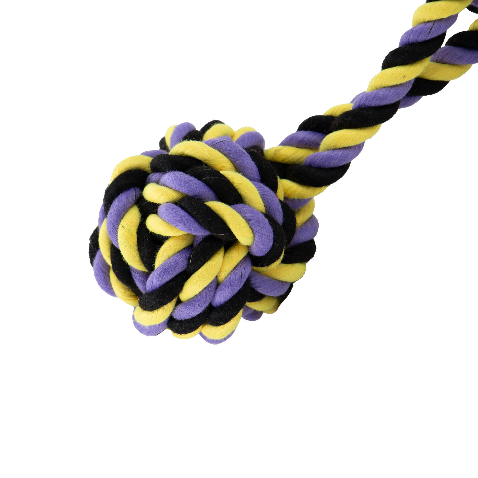 Playtime Tricoloured Jumbo Rope Ball Dog Tug - Image 2