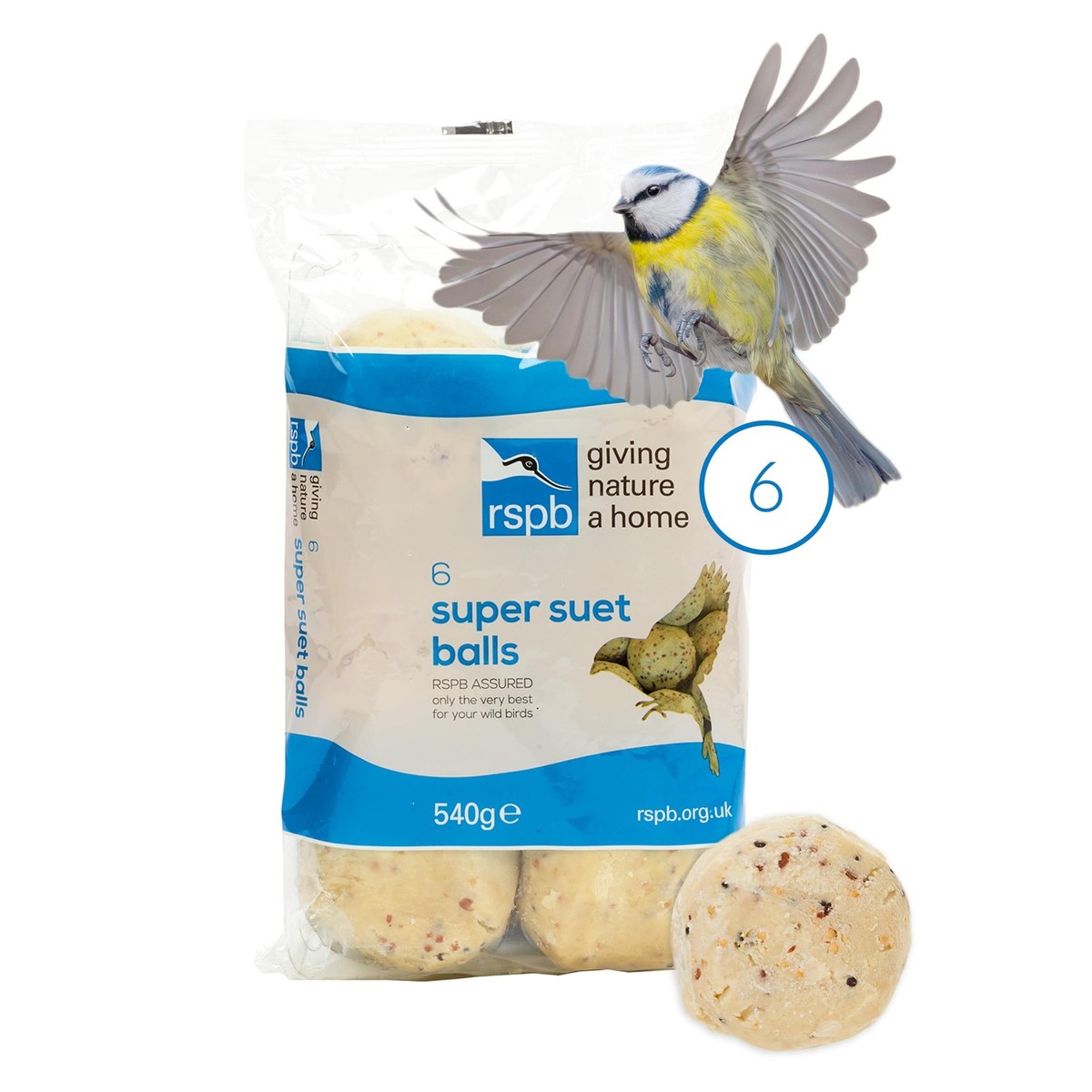 RSPB 6 SUPER SUET BALLS 540Gm