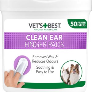 Vet's Best Ear Relief Finger Wipes, Ear Cleansing for Dogs, Soothes & Deodorizes