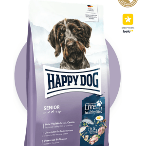 HAPPY DOG Fit & Well Senior Dog Kibble Complete Food 1KG Or 12KG